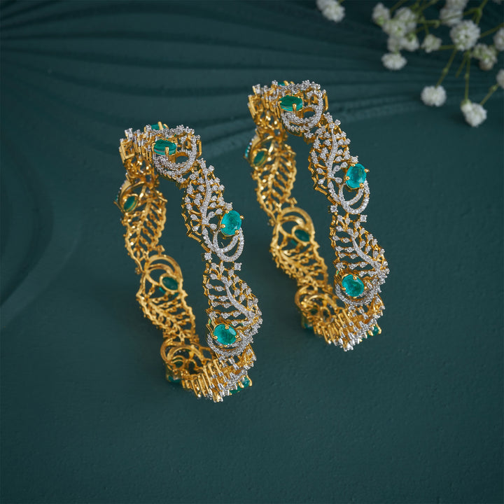 Emerald Leaf Mirage Bangles