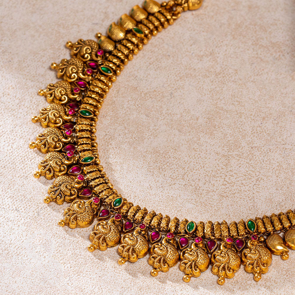 Mayura Meenakari Short Necklace