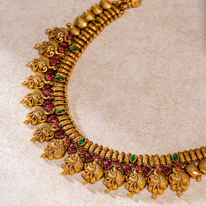 Mayura Meenakari Short Necklace