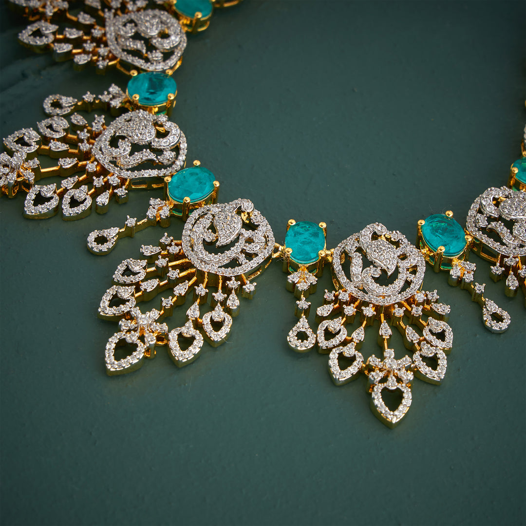 Royal Feather Halo Necklace Set