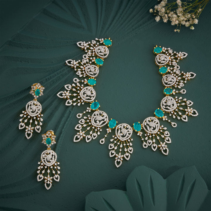 Royal Feather Halo Necklace Set