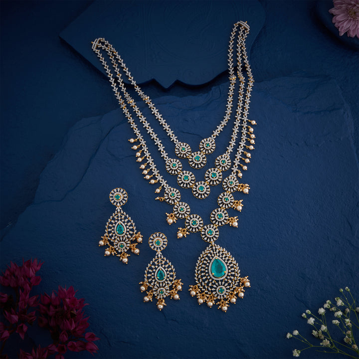 Triple Row Dazzle Necklace Set
