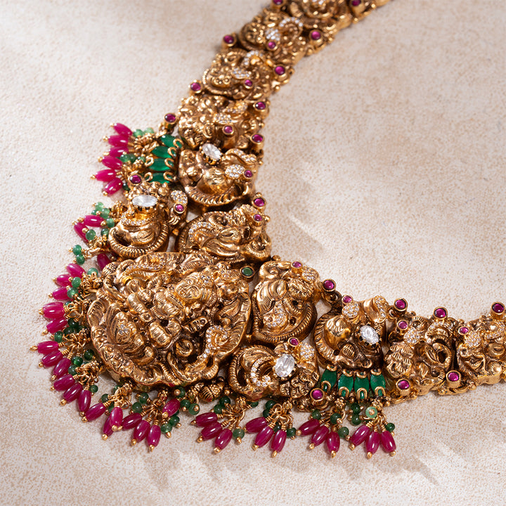 Sri Pushpa Mayil Long Necklace
