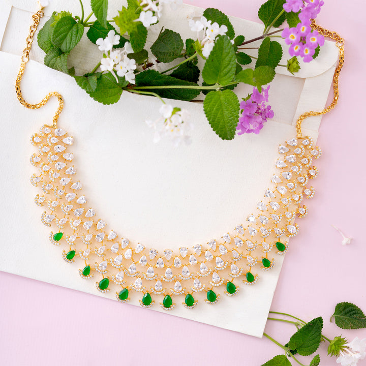 Emerald Cascade Necklace Set
