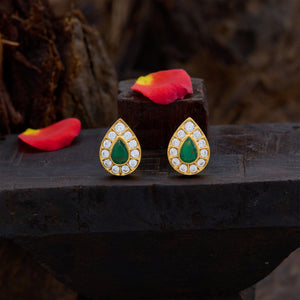 Ambar Emerald Bliss Stud Earrings