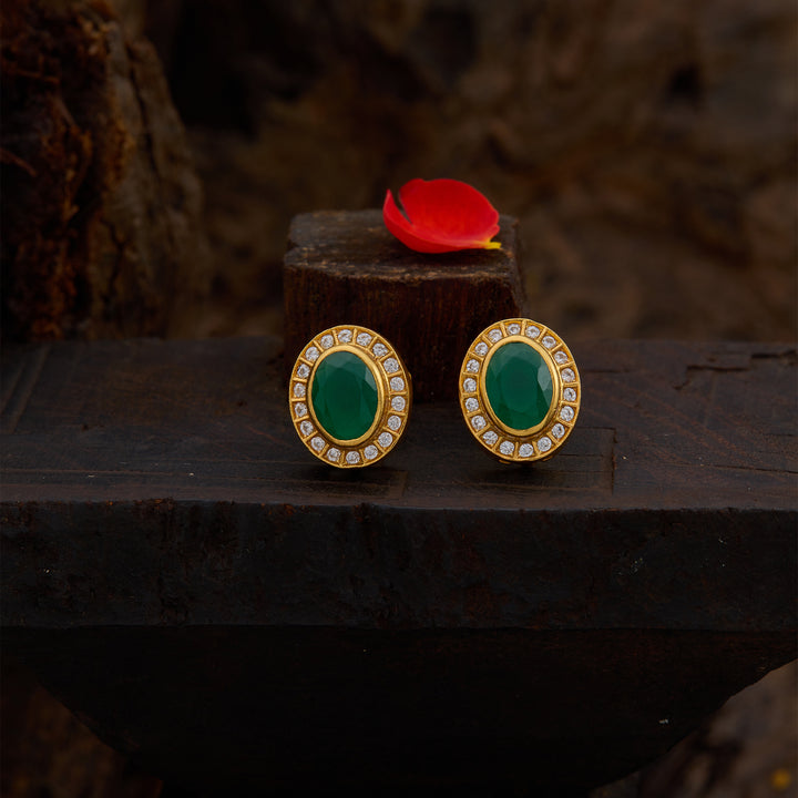 Hira-Panna Glow Studs