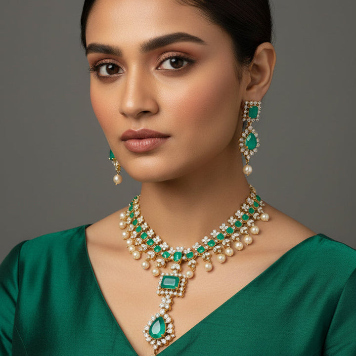 Verte CZ Necklace Set