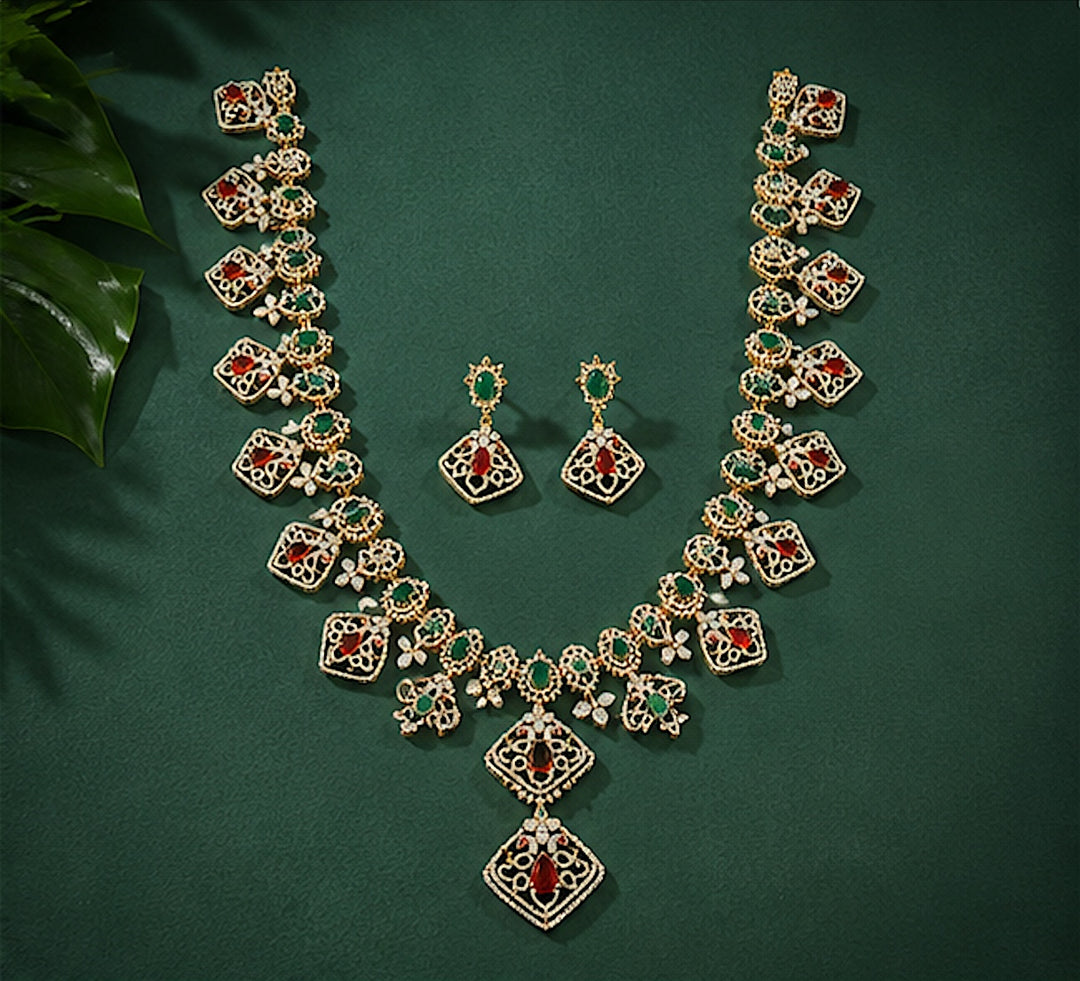 Zivara Peacock CZ Necklace Set