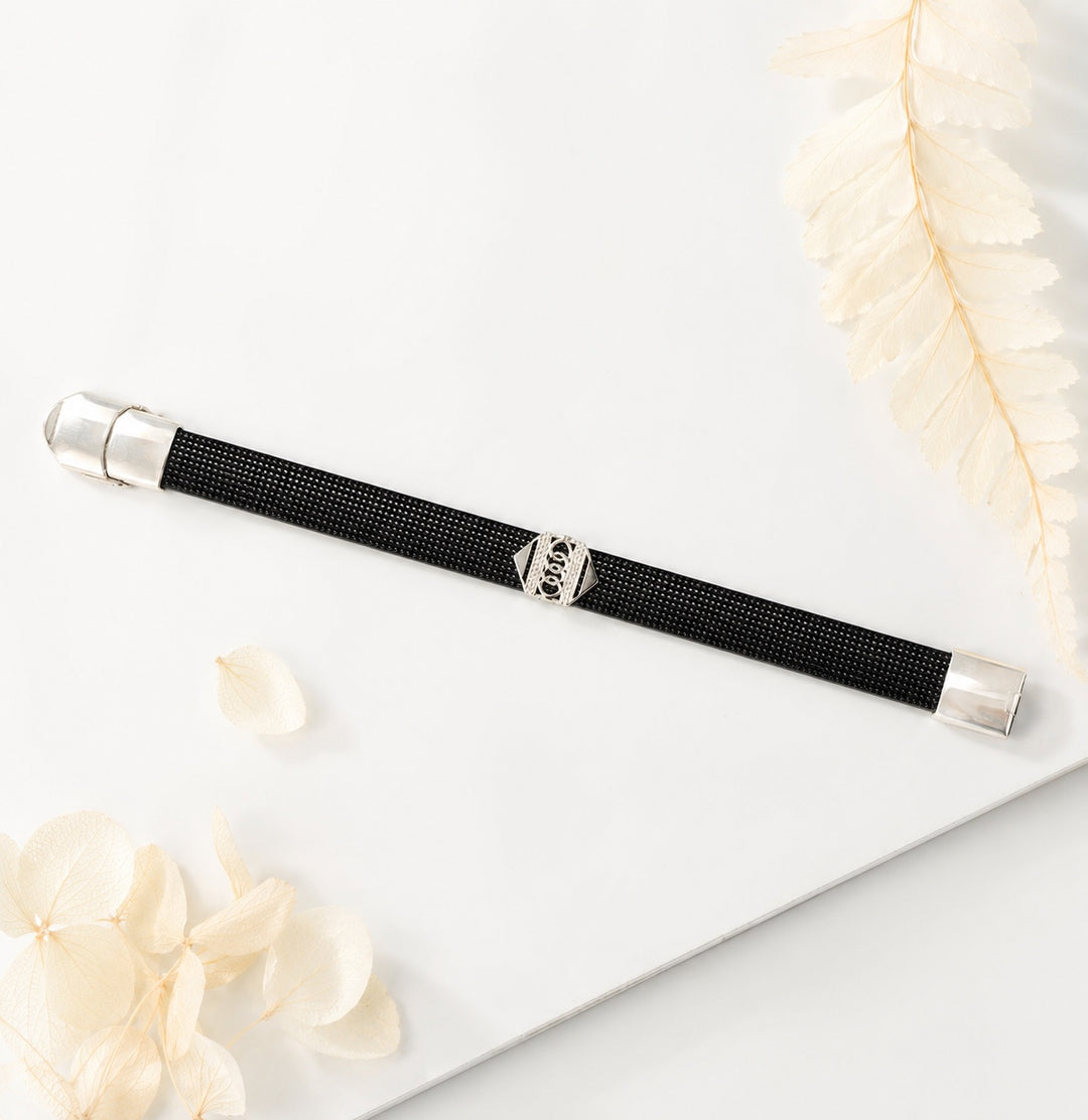 Black Blet Silver Bracelet