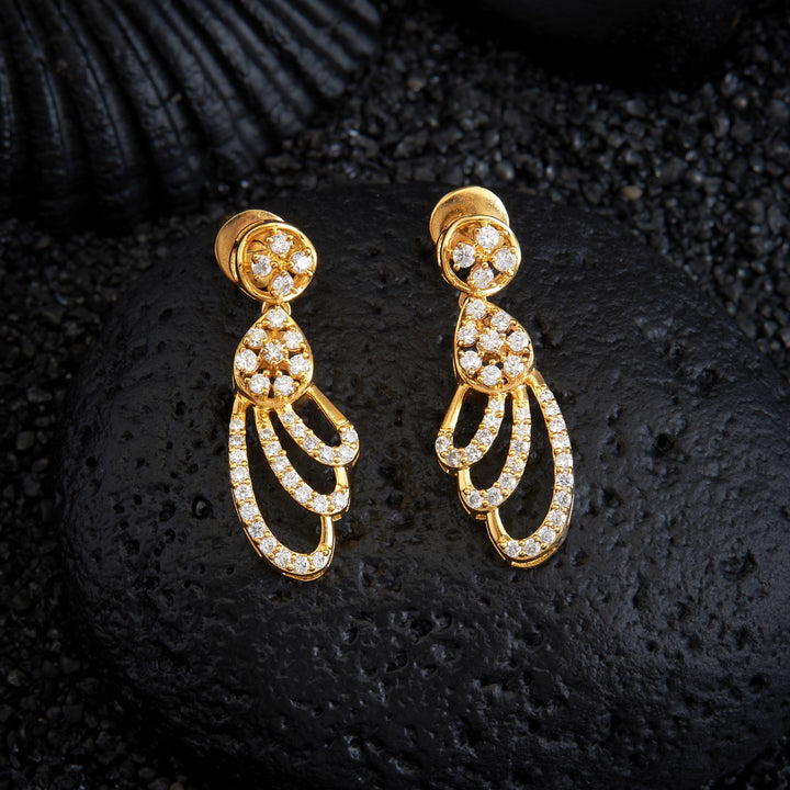 Pear-Floral CZ Danglers