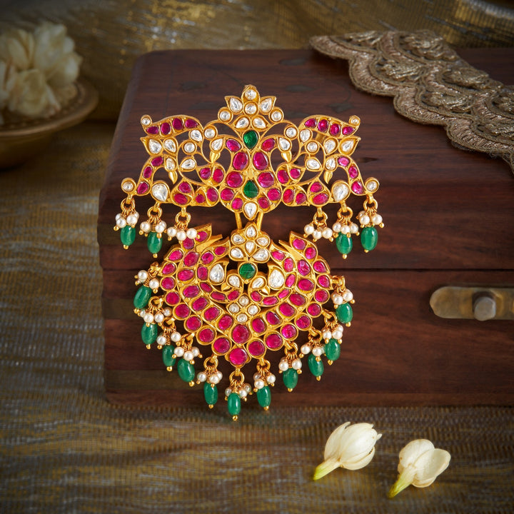 Dual-Mor Kundan Pendant