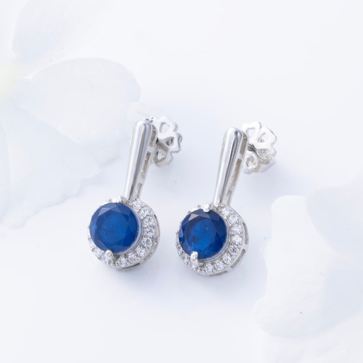 Blue Aura Round Danglers