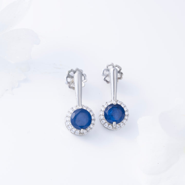 Blue Aura Round Danglers
