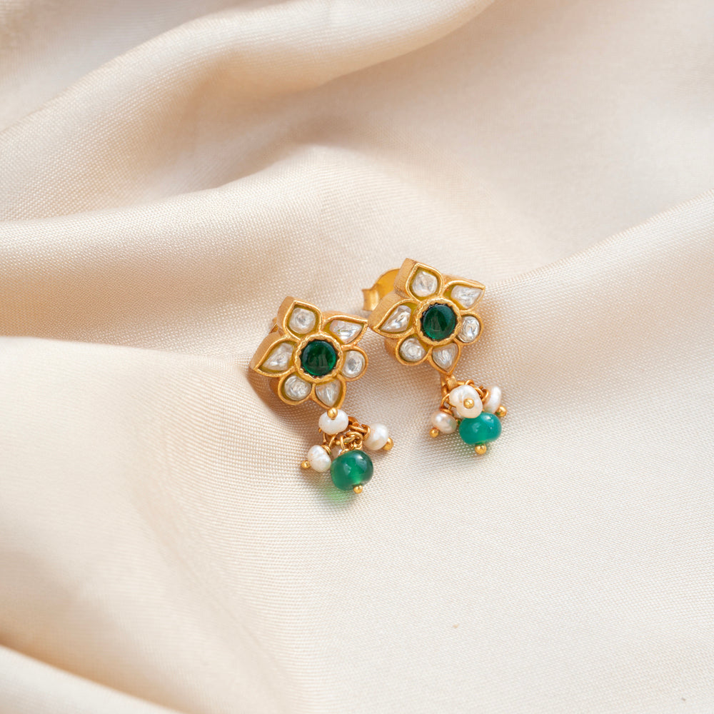 Phoolkari Kundan  Studs