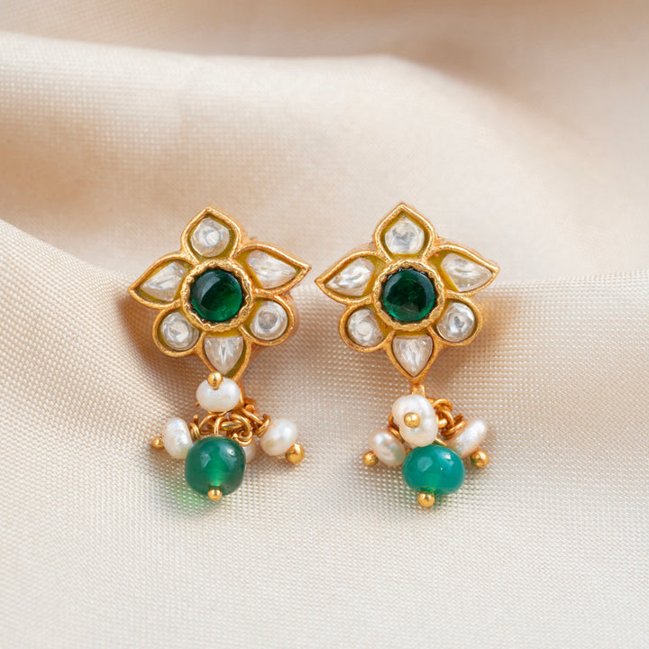 Phoolkari Kundan  Studs