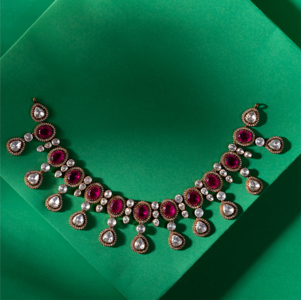 Pink Aura Glow Necklace Set